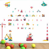 NNEKGE The Vehicles and Letters Wall Sticker