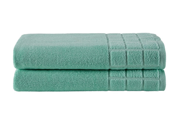 NNEKG Set of 2 630GSM Aria Bath Towels (Aqua)