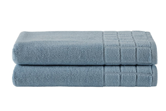 NNEKG Set of 2 630GSM Aria Bath Towels (Blue)