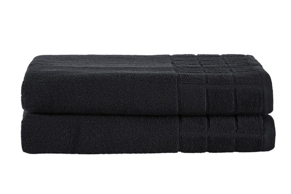 NNEKG Set of 2 630GSM Aria Bath Towels (Charcoal)