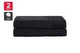 NNEKG Set of 2 630GSM Aria Bath Towels (Charcoal)