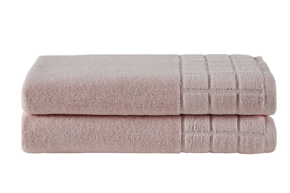 NNEKG Set of 2 630GSM Aria Bath Towels (Pink)