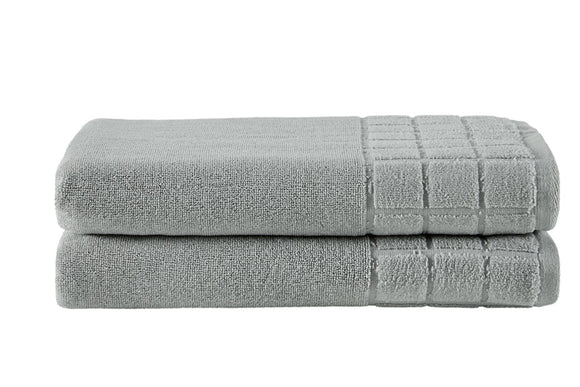 NNEKG Set of 2 630GSM Aria Bath Towels (Silver)