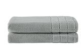 NNEKG Set of 2 630GSM Aria Bath Towels (Silver)