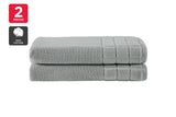 NNEKG Set of 2 630GSM Aria Bath Towels (Silver)
