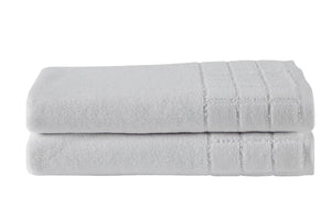 NNEKG Set of 2 630GSM Aria Bath Towels (White)