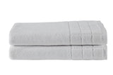 NNEKG Set of 2 630GSM Aria Bath Towels (White)