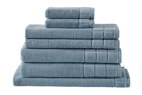 NNEKG 7 Piece 630GSM Aria Towel Set (Blue)