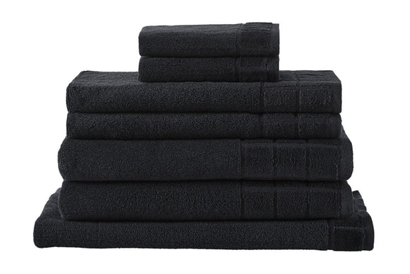 NNEKG 7 Piece 630GSM Aria Towel Set (Charcoal)