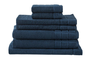 NNEKG 7 Piece 630GSM Aria Towel Set(Navy)