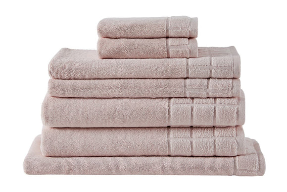 NNEKG 7 Piece 630GSM Aria Towel Set (Pink)