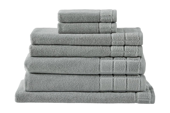 NNEKG 7 Piece 630GSM Aria Towel Set (Silver)