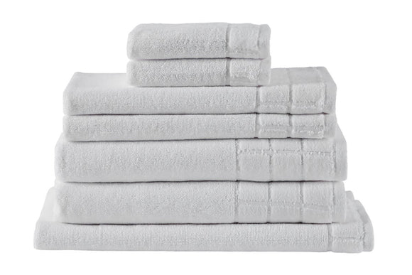 NNEKG 7 Piece 630GSM Aria Towel Set (White)