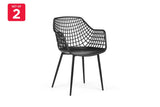 NNEKGE Set of 2 Leerdam Armchairs (Black)