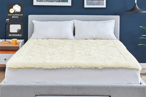 NNEKGE 100% Australian Wool Reversible Underlay (Queen)