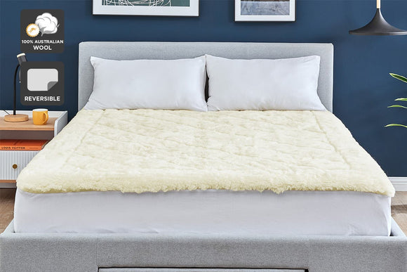 NNEKGE 100% Australian Wool Reversible Underlay (Queen)