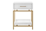 NNEKGE Bailey Bedside Table (White)