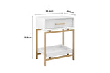 NNEKGE Bailey Bedside Table (White)