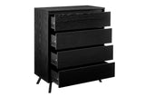 NNEKGE Baily Chest of 4 Drawers (Black)