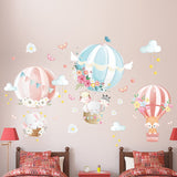 NNEKGE Hot Air Balloon and Baby Animals Wall Sticker