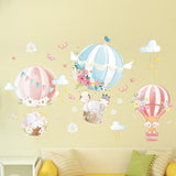 NNEKGE Hot Air Balloon and Baby Animals Wall Sticker