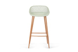 NNEKGE Set of 2 Leerdam Bar Stools (Pastel Green)