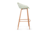 NNEKGE Set of 2 Leerdam Bar Stools (Pastel Green)