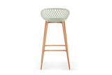 NNEKGE Set of 2 Leerdam Bar Stools (Pastel Green)