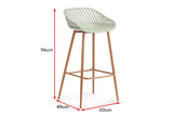 NNEKGE Set of 2 Leerdam Bar Stools (Pastel Green)