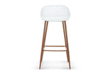 NNEKGE Set of 2 Leerdam Bar Stools (White)