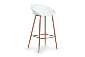 NNEKGE Set of 2 Leerdam Bar Stools (White)