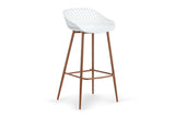 NNEKGE Set of 2 Leerdam Bar Stools (White)