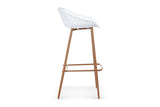 NNEKGE Set of 2 Leerdam Bar Stools (White)