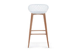 NNEKGE Set of 2 Leerdam Bar Stools (White)