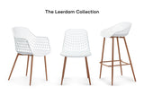 NNEKGE Set of 2 Leerdam Bar Stools (White)