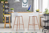 NNEKGE Set of 2 Leerdam Bar Stools (White)