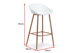 NNEKGE Set of 2 Leerdam Bar Stools (White)