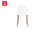 NNEKGE Set of 2 Betty Dining Chairs (White)