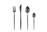 NNEKG Black Stainless Steel Cutlery (Set 16 Pieces)