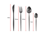 NNEKG Black Stainless Steel Cutlery (Set 16 Pieces)