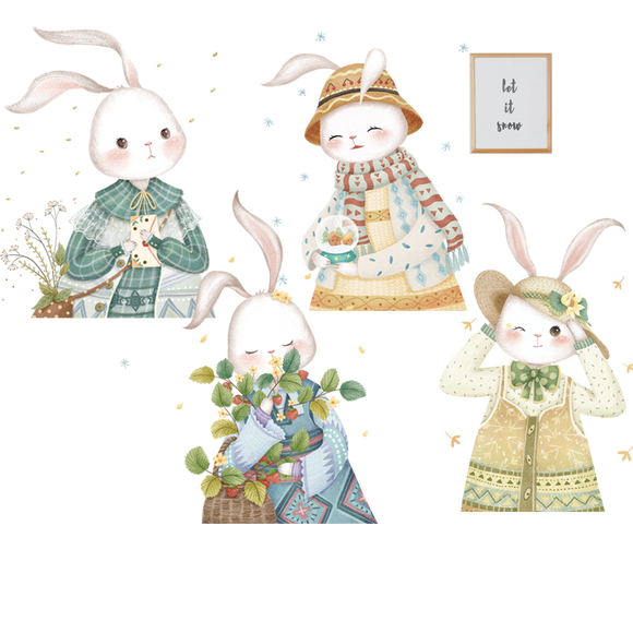 NNEKGE Bunnies Multiple Wall Decal Sticker