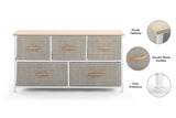 NNEKG 5 Drawer Storage Chest (Beige)