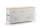 NNEKGE 5 Drawer Storage Chest (Grey)
