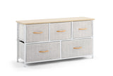 NNEKGE 5 Drawer Storage Chest (Grey)