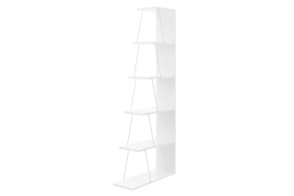 NNEKG Cindy Staggered Bookshelf (White)
