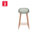NNEKG Set of 2 Leerdam Counter Stools (Pastel Green)