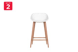 NNEKGE Set of 2 Leerdam Counter Stools (White)