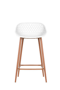 NNEKGE Set of 2 Leerdam Counter Stools (White)