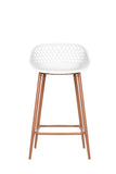 NNEKGE Set of 2 Leerdam Counter Stools (White)