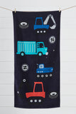 NNEKGE Construction Trucks Kids Beach Towel